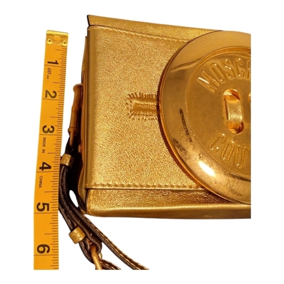 Authentic Moschino Gold Women\'s Button  Clutch